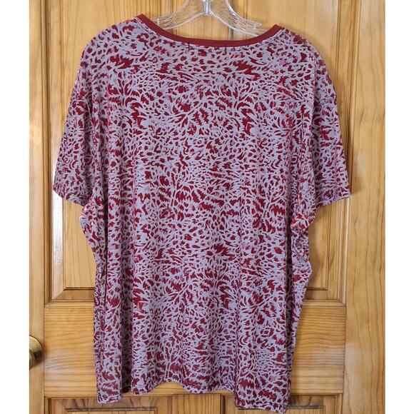 We The Free Shirt Women's Small Teddy Red Velvet Burnout Spotted Semi Sheer Boho - Picture 5 of 11